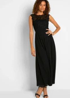 bonprix bonprix Vestido largo con encaje Negro Best