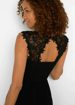 bonprix bonprix Vestido largo con encaje Negro Best