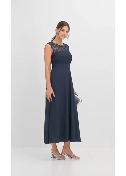 bonprix bonprix Vestido largo con encaje Azul marino Outlet