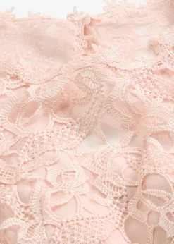 bonprix bonprix Vestido largo con encaje Rosa perla Outlet
