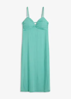 bonprix bonprix Vestido largo con escote pronunciado Turquesa claro New