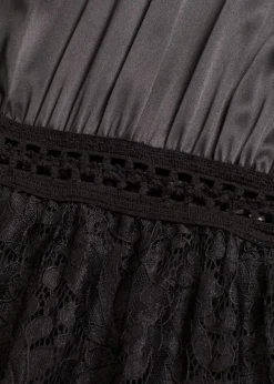 bonprix bonprix Vestido largo con falda de encaje Negro New