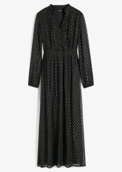 bonprix bonprix Vestido largo con piedras brillantes Negro-oro Discount