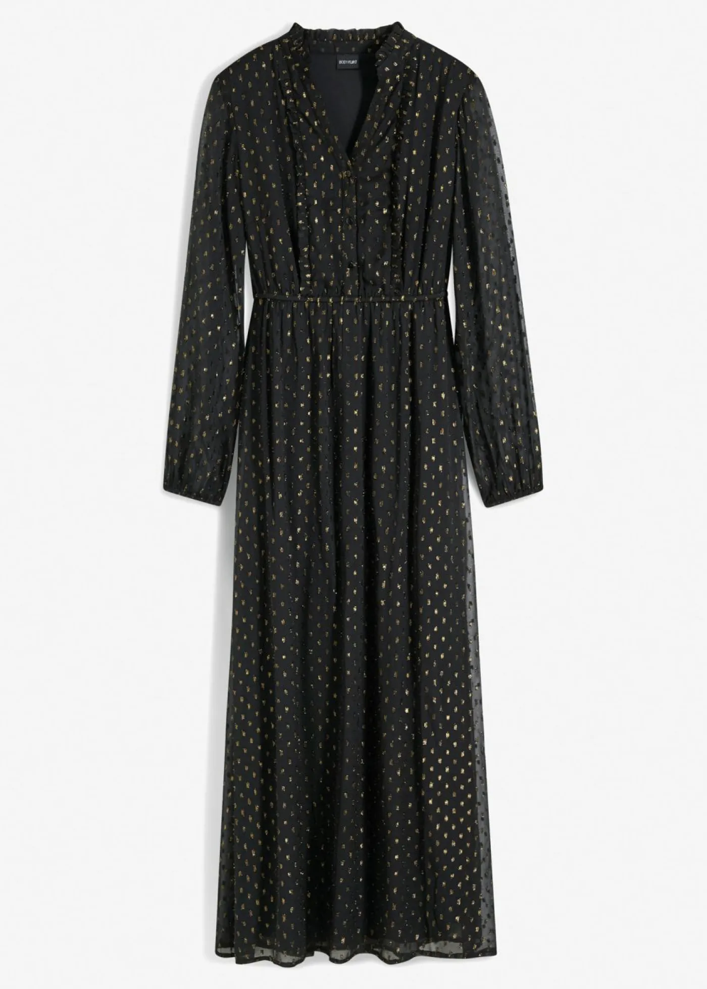 bonprix bonprix Vestido largo con piedras brillantes Negro-oro Discount