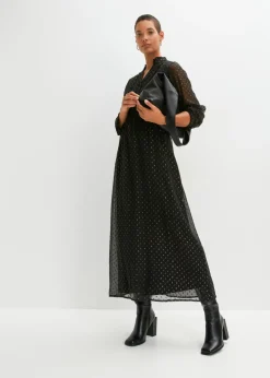 bonprix bonprix Vestido largo con piedras brillantes Negro-oro Discount