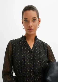 bonprix bonprix Vestido largo con piedras brillantes Negro-oro Discount