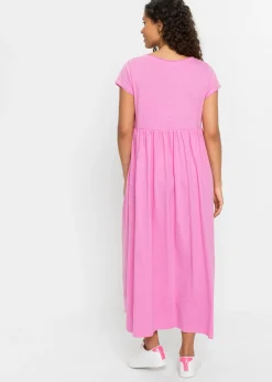 bonprix bonprix Vestido largo de algodón orgánico Rosa fucsia Discount