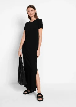 bonprix bonprix Vestido largo de algodón puro Negro New