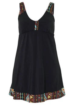 bonprix bonprix Vestido largo de baño de poliamida reciclada Negro Discount