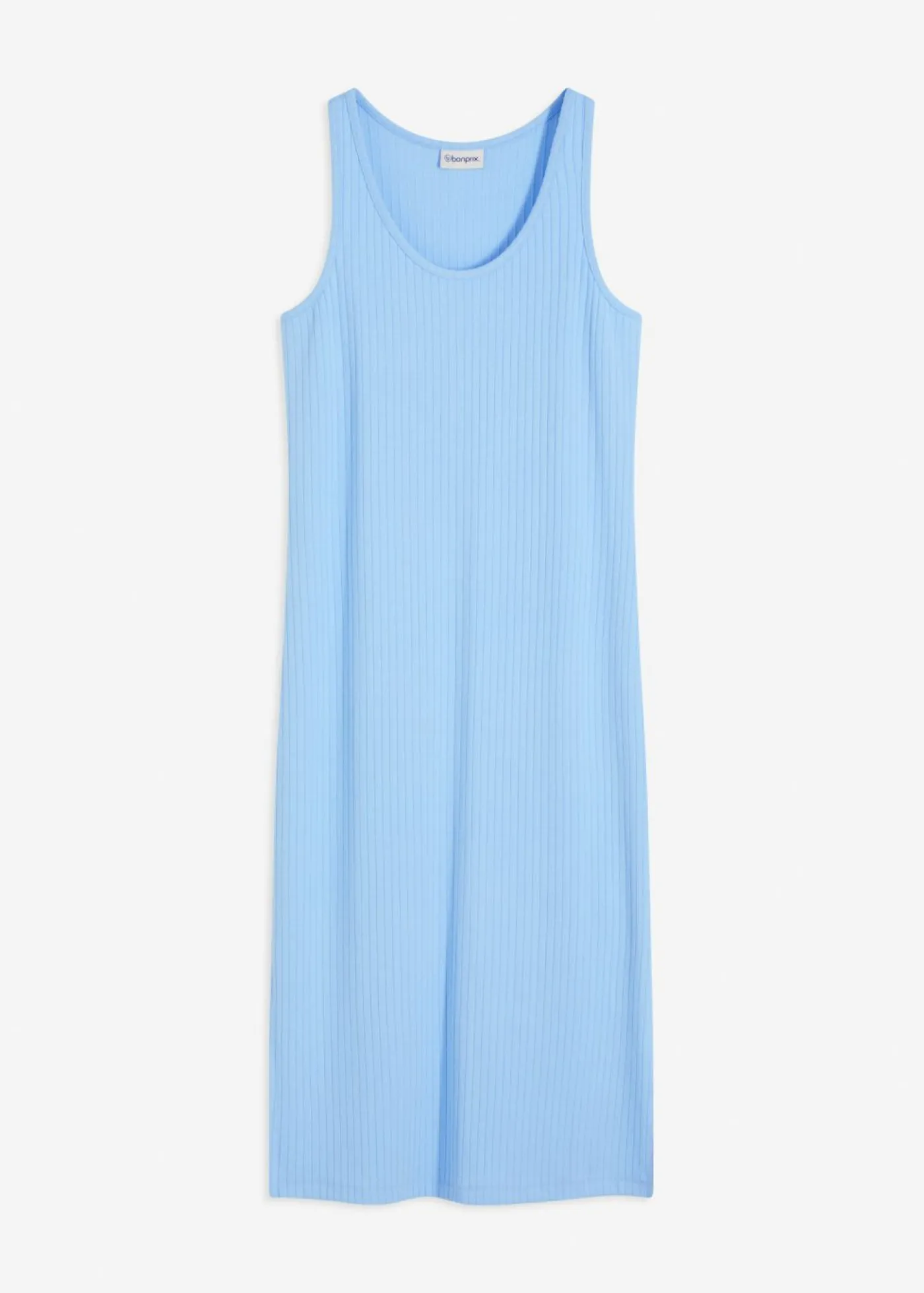 bonprix bonprix Vestido largo de canalé suave Azul claro New