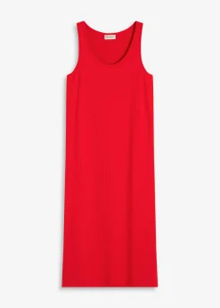 bonprix bonprix Vestido largo de canalé suave rojo intenso Best