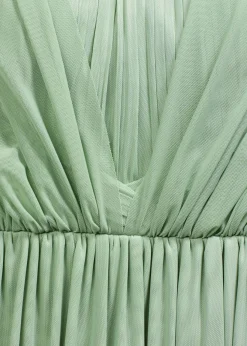 bonprix bonprix Vestido largo de malla con diferentes variantes de uso Verde pastel Outlet