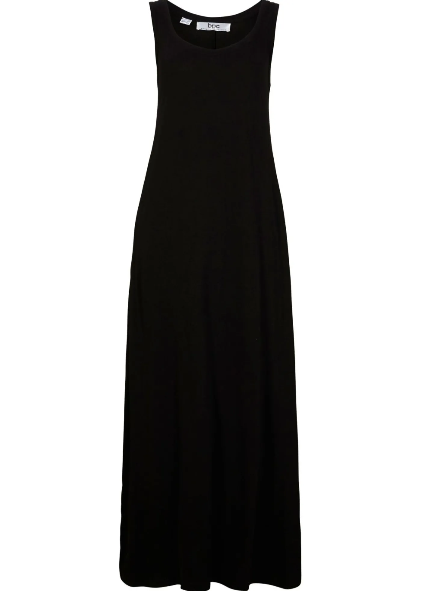 bonprix bonprix Vestido largo de mezcla de algodón y viscosa Negro New