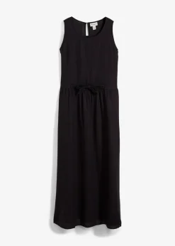 bonprix bonprix Vestido largo de mezcla ligera de lino y viscosa Negro New
