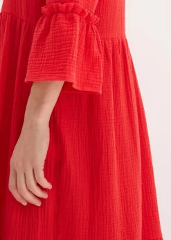 bonprix bonprix Vestido largo de muselina suave fresa Clearance