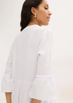 bonprix bonprix Vestido largo de muselina suave Blanco New