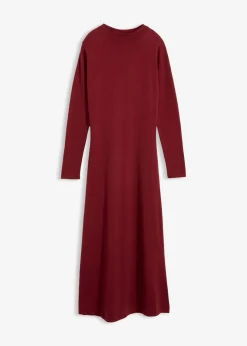 bonprix bonprix Vestido largo de punto fino con cachemir Rojo rubí Online