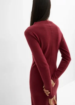 bonprix bonprix Vestido largo de punto fino con cachemir Rojo rubí Online