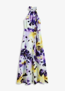 bonprix bonprix Vestido largo de tejido de neopreno firme azul pálido/púrpura New