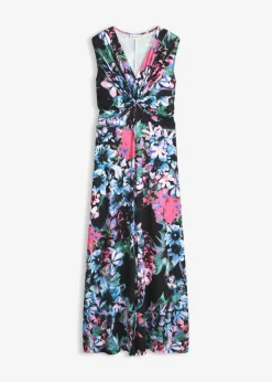 bonprix bonprix Vestido largo de verano Negro de flores Discount