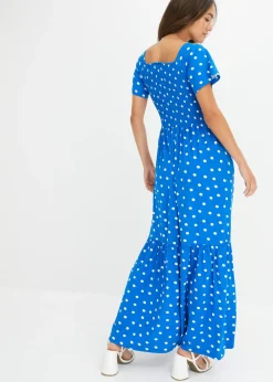 bonprix bonprix Vestido largo de viscosa sostenible Azul de lunares Sale