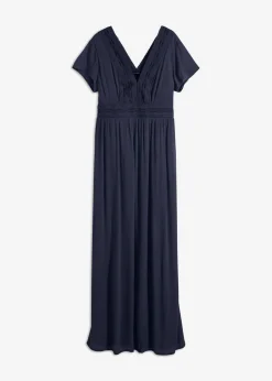 bonprix bonprix Vestido largo de viscosa fluida Azul marino