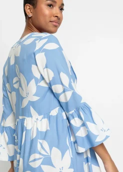 bonprix bonprix Vestido largo de viscosa fluida azul provenzal/blanco con flores Best