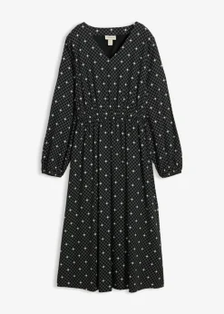 bonprix bonprix Vestido largo de viscosa fluida negro - blanco topos Best