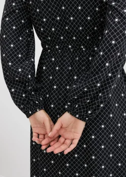 bonprix bonprix Vestido largo de viscosa fluida negro - blanco topos Best