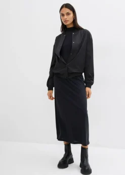 bonprix bonprix Vestido largo en mezcla de modal Negro New