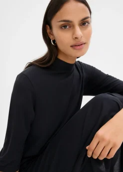 bonprix bonprix Vestido largo en mezcla de modal Negro New