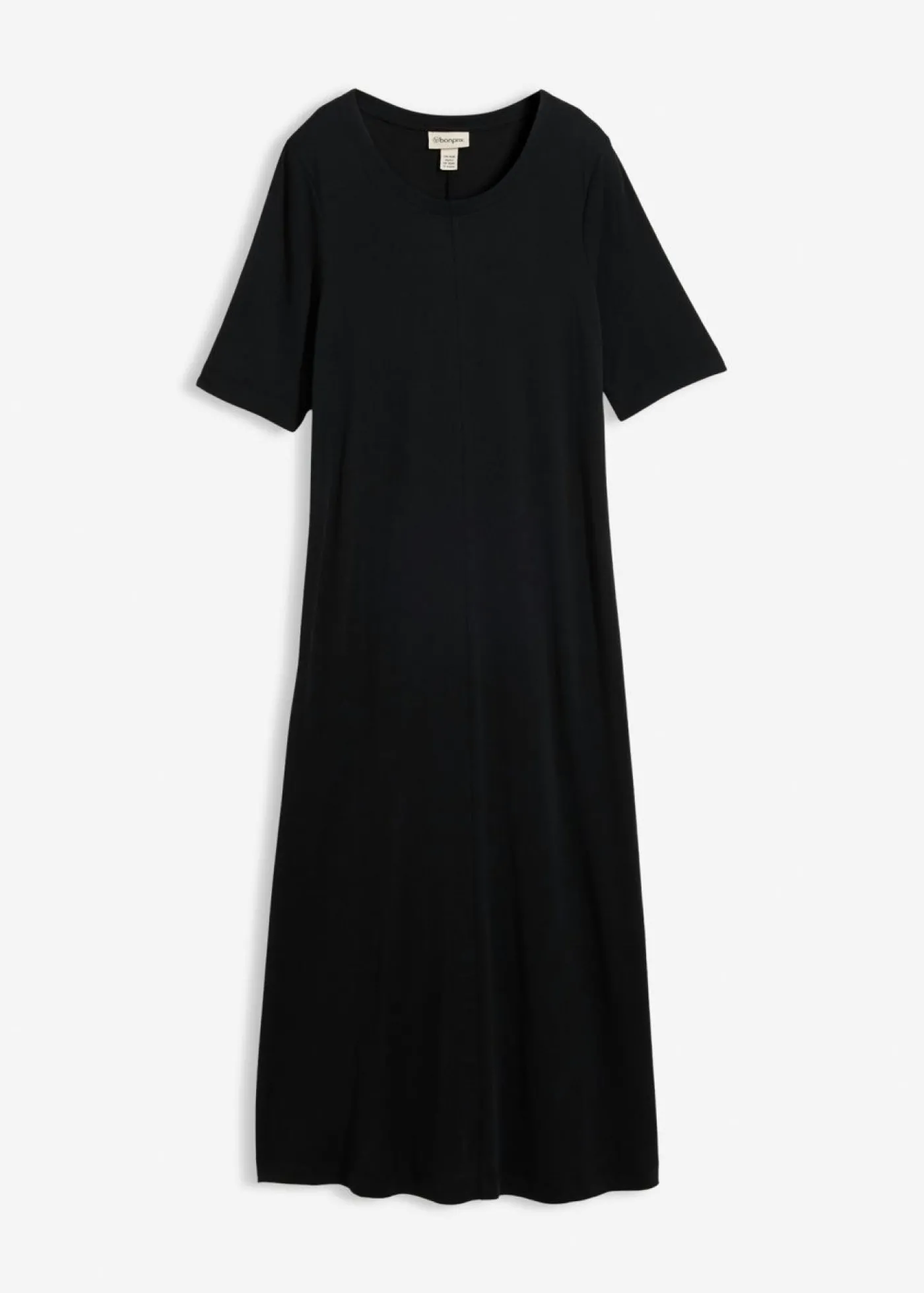 bonprix bonprix Vestido largo en mezcla de modal Negro Outlet