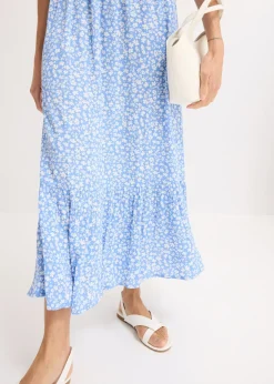 bonprix bonprix Vestido largo estampado azul-blanco con flores Hot