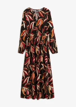 bonprix bonprix Vestido largo estampado Negro Clearance