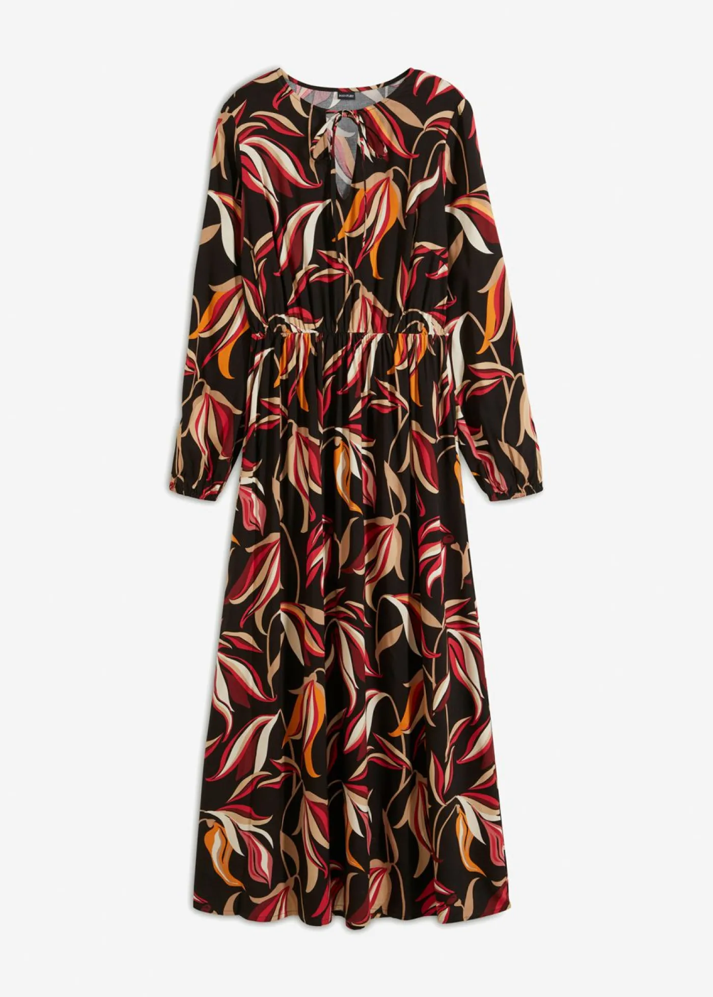 bonprix bonprix Vestido largo estampado Negro Clearance