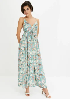 bonprix bonprix Vestido largo estampado menta con flores Discount