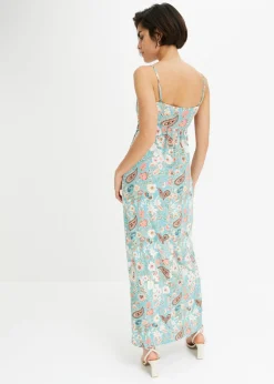 bonprix bonprix Vestido largo estampado menta con flores Discount