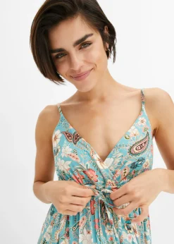 bonprix bonprix Vestido largo estampado menta con flores Discount