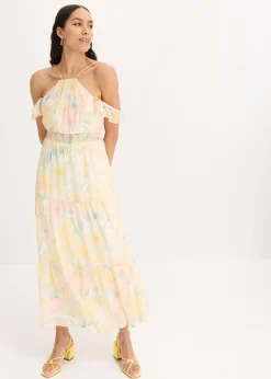 bonprix bonprix Vestido largo estampado amarillo primavera