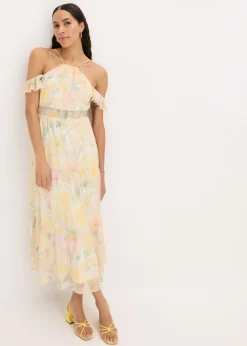 bonprix bonprix Vestido largo estampado amarillo primavera