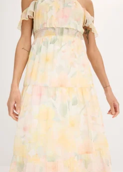 bonprix bonprix Vestido largo estampado amarillo primavera