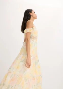 bonprix bonprix Vestido largo estampado amarillo primavera