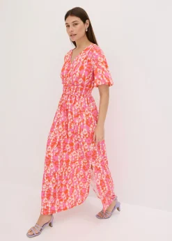 bonprix bonprix Vestido largo estampado rosa caliente New