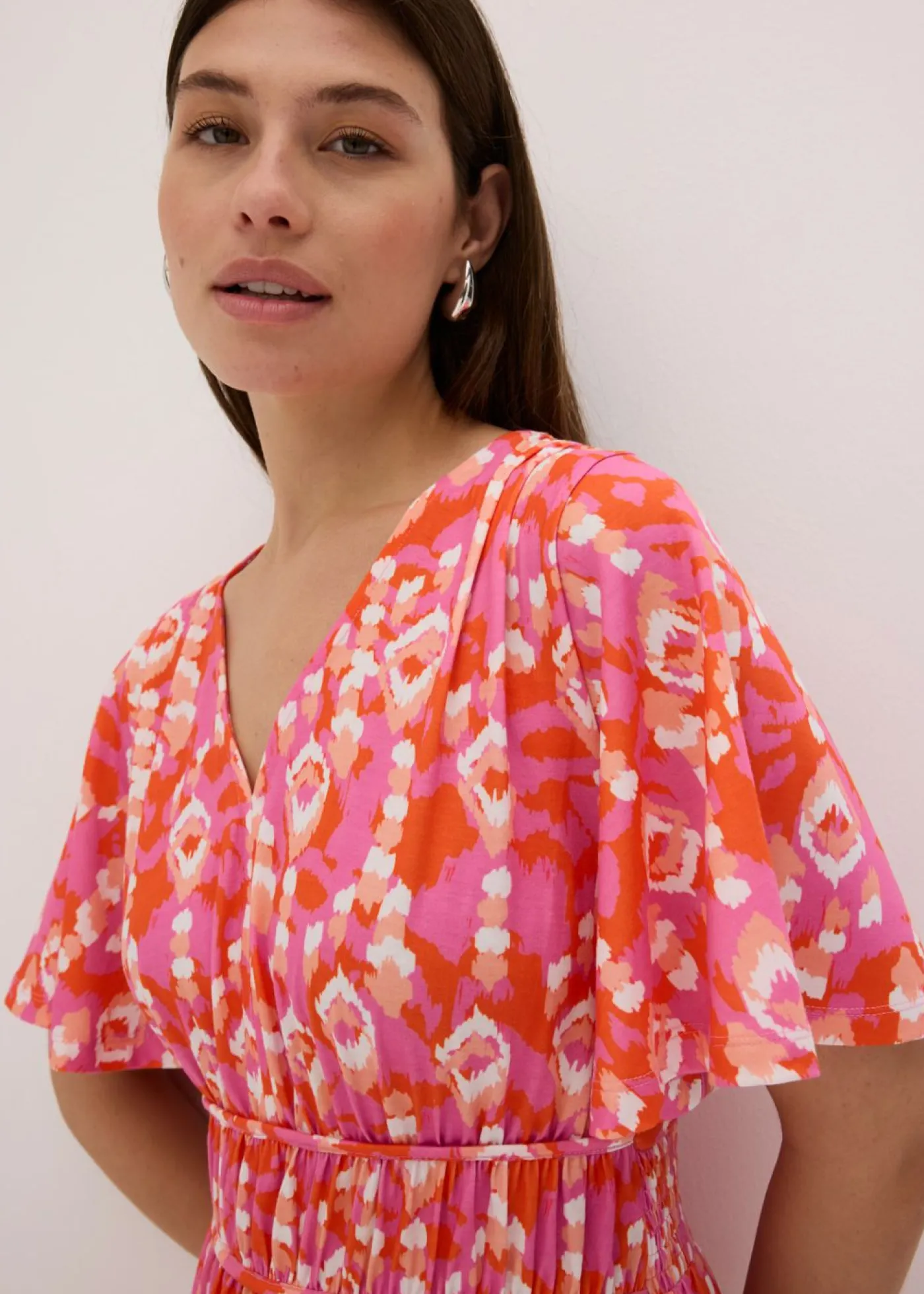 bonprix bonprix Vestido largo estampado rosa caliente New
