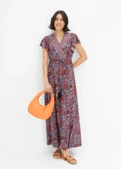 bonprix bonprix Vestido largo estampado Azul-naranja Best