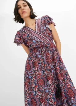 bonprix bonprix Vestido largo estampado Azul-naranja Best