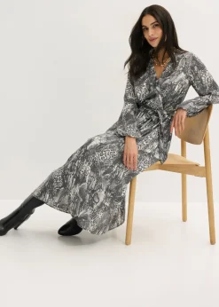 bonprix bonprix Vestido maxi Negro + blanco perla Sale