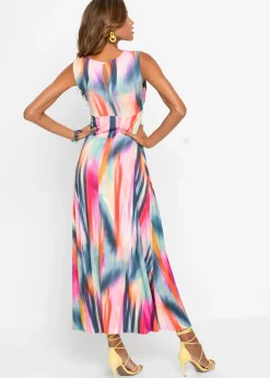 bonprix bonprix Vestido maxi Rosa-rojo-gris oscuro estampado Hot