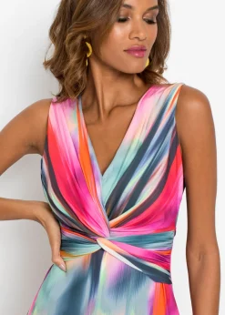 bonprix bonprix Vestido maxi Rosa-rojo-gris oscuro estampado Hot