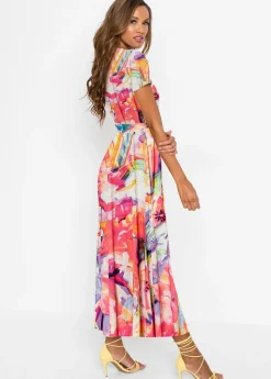 bonprix bonprix Vestido maxi rosa caliente/púrpura Sale